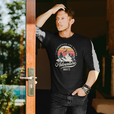 The Mountains Are Calling Men Long Sleeve Shirt